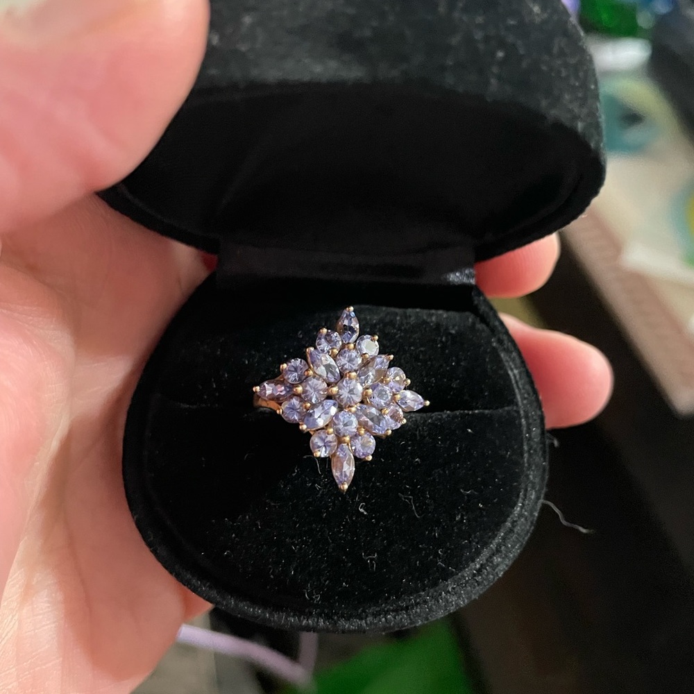 Tanzanite set in 10k white gold